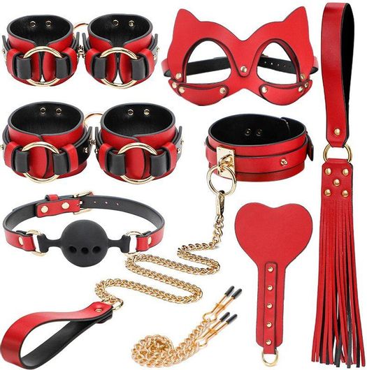 BDSM Kit Kinksters Cat Woman Κόκκινο Μαύρο