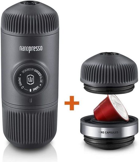 Φορητή Μηχανή Καφέ για Camping Wacaco NanoPresso GR Portable Espresso Machine & NS Adaptor Γκρι