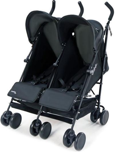 Πολυκαρότσι Μωρού Asalvo Καρότσι για Δίδυμα Double River για Νεογέννητα 102 Μαύρο