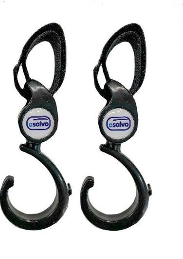 Γάντζος Καροτσιού Asalvo Velcro 2τμχ Μαύρο