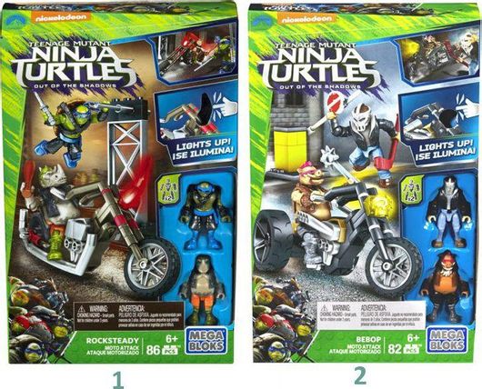 Τουβλάκια Mega Bloks DPW10 Χελωνoνιντζάκια Moto Attack Σε Διάφορα Σχέδια για 6+ Ετών 82τμχ 