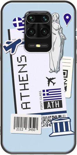 Θήκη Κινητού Back Cover για Xiaomi Redmi Note 9S / 9 Pro / 9 Pro Max - Black TPU - Ticket To Athens