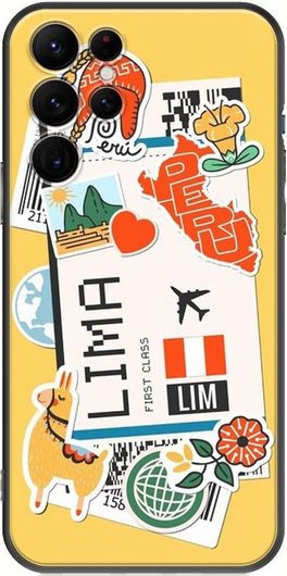 Θήκη Κινητού Back Cover για Samsung Galaxy S22 Ultra - Black TPU - Ticket To Lima