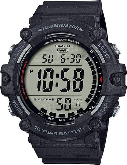 Ανδρικό Ρολόι Casio AE-1500WH-1AVEF με Λουράκι από Καουτσούκ Μαύρο