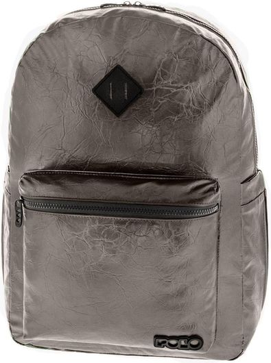 Σχολική Τσάντα Δημοτικού Polo Princessa Anthracite Metallic 2022 43x31x17cm Ασημί
