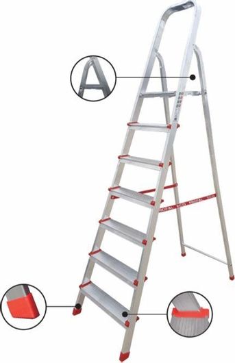 Σκάλα Profal 208301 3+1 Αλουμινίου Οικιακής Χρήσης