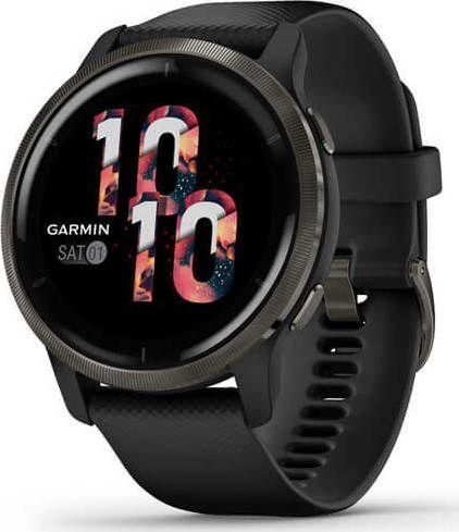 Garmin Venu 2 Stainless Steel 45mm Αδιάβροχο Smartwatch με Παλμογράφο Slate/Black
