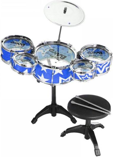Παιδικά Drum Jazz Σετ με Αστέρια 5 Τύμπανα TH699-7 για 3+ Ετών Μπλε