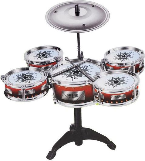 Παιδικά Drum Jazz Σετ με 5 Τύμπανα THL2161 για 3+ Ετών Κόκκινο