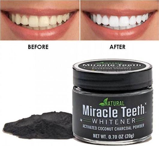 Ενεργός Άνθρακας Λεύκανσης Δοντιών Miracle Teeth Whitener 20gr