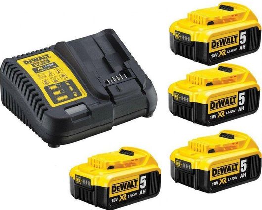 Φορτιστή Dewalt DCB115P4 DCB184-XJ 10.8-18V Σετ με 4 Μπαταρίες Λιθίου 18V 5Ah 