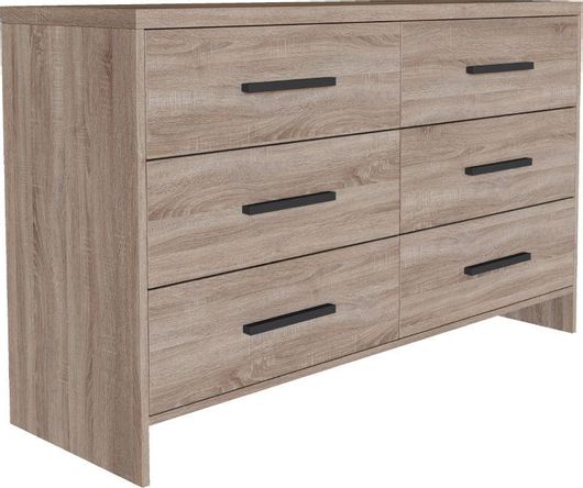 Συρταριέρα Κρεβατοκάμαρας Liberta Milky Ξύλινη με 6 συρτάρια 120x39x75cm Sonoma