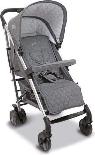 Καρότσι Μωρού Asalvo Moma Plus Μπαστούνι για Νεογέννητα 106x51x79cm Γκρι