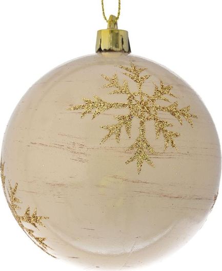 Χριστουγεννιάτικη Χιονονιφάδα Iliadis με Χρυσόσκονη 8cm 6τμχ Μπεζ
