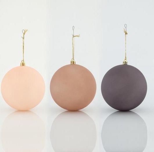 Χριστουγεννιάτικη Μπάλα Inart Πλαστική 10cm 6τμχ Μοβ