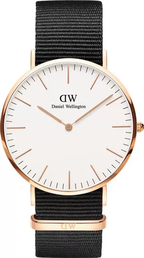 Unisex Ρολόι Daniel Wellington DW00100257 με Υφασμάτινο Λουράκι Μαύρο