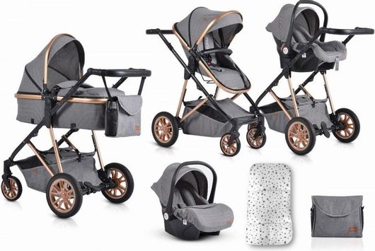 Πολυκαρότσι Moni Midas 3σε1 για Νεογέννητα Γκρι