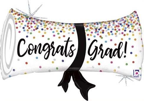 Μπαλόνι 31" Αποφοίτησης Πτυχίο Grad με Γκλίτερ