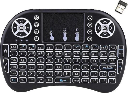 Keywin Mini Rii i8+ Ασύρματο Πληκτρολόγιο με Touchpad Αγγλικό US