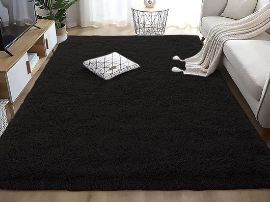 Χαλί Γαρύφαλλο 20122 Fluffie με Αντιολισθητικό Πάτο 200x290cm Μαύρο