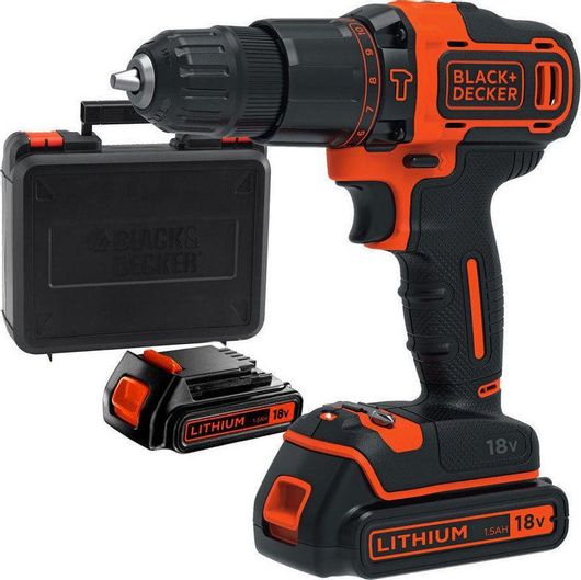 Δραπανοκατσάβιδο Black & Decker BDCHD18KB Κρουστικό Μπαταρίας 18V 2x1.5Ah