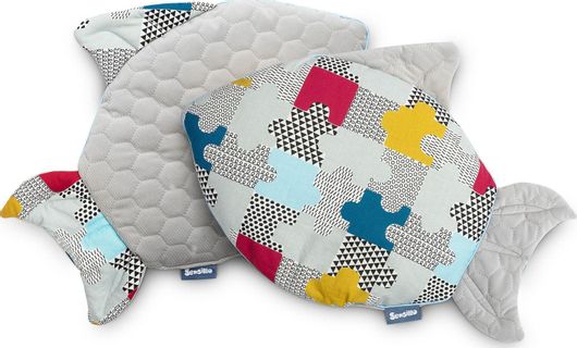 Μαξιλαράκι Καροτσιού Sensillo Fish Velvet Pillow Puzzle Γκρι