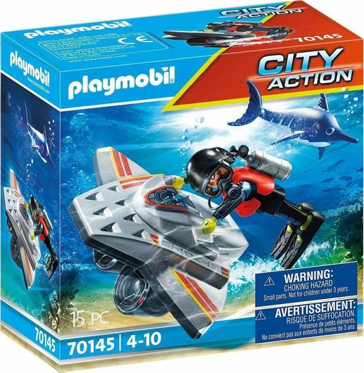 Playmobil City Action 2499 Επιχείρηση Διάσωσης με Καταδυτικό Scooter για 4+ Ετών