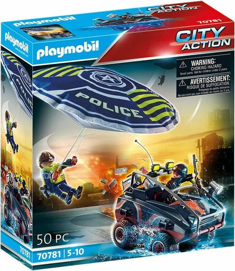Playmobil City Action Καταδίωξη Αμφίβιου Οχήματος από Αστυνομικό Αλεξίπτωτο για 5-10 ετών
