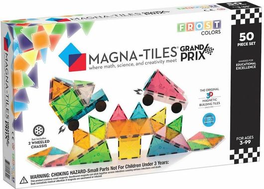 Παιχνίδι Κατασκευών Magna-Tiles Frost Colors Grand Prix Σετ Μαγνητικά Πλακίδια 50τμχ για 3+ Ετών