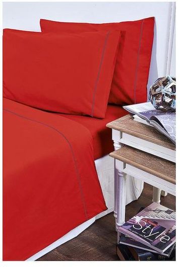 Σετ Μαξιλαροθήκες 19V69 Colori 50x70cm 2τμχ Κόκκινο