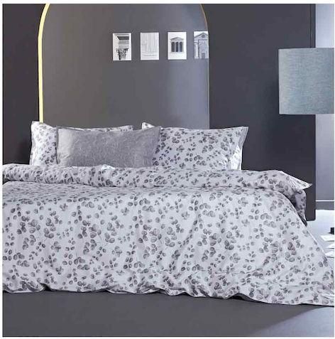 Σετ Μαξιλαροθήκες Kentia Serina 22 Σχέδιο Πανωσέντονου 50x70cm 2τμχ Γκρι