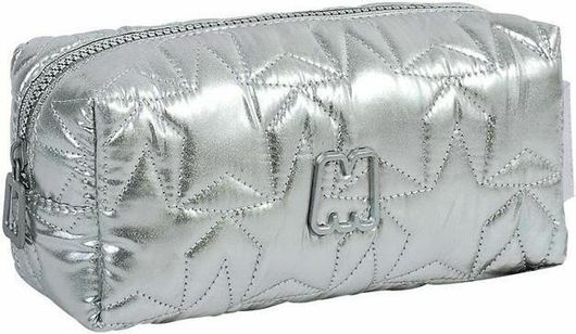 Κασετίνα Marshmallow Puffy Silver 63782 με Φερμουάρ Μονή Γκρι