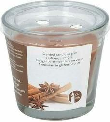 Αρωματικό Κερί Χώρου σε Γυάλινο Δοχείο Διάρκειας 25 Ωρών 145gr 8x8x8cm Κανέλα