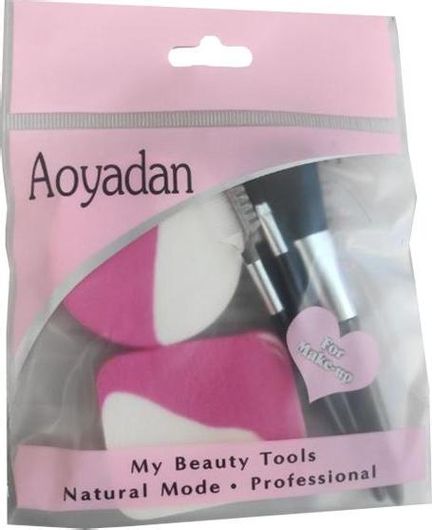 Πινέλα Μακιγιάζ Σετ με 2 Σφουγγαράκια Kai 5 Μικρά Fux/white