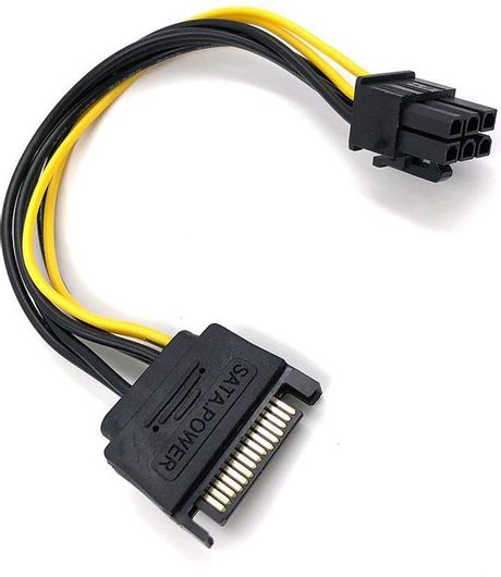 Καλώδιο Αποθηκευτικού Μέσου SSD/HDD Powertech CAB-W032 15-Pin Sata - 6-Pin PCIe 0.15m Πολύχρωμο