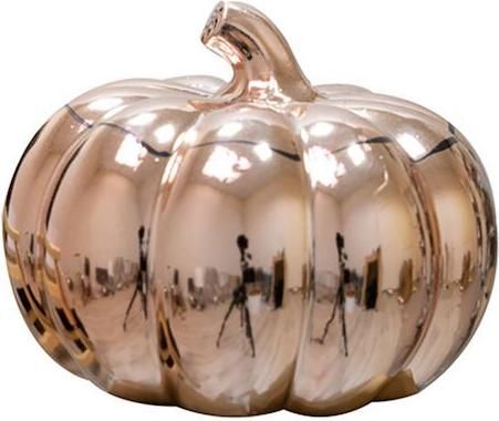 Επιτραπέζιο Διακοσμητικό Idea Home Κολοκύθα Μοντέρνο Κεραμικό 15.5x15.5cm Ροζ Χρυσό