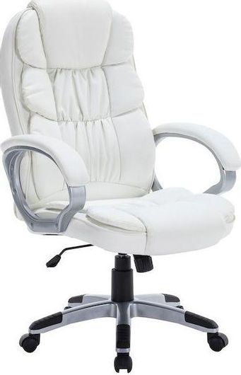 Καρέκλα Διευθυντική Woodwell BF7300 με Ανάκλιση Λευκό