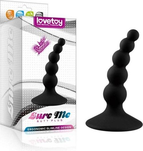 Πρωκτική Σφήνα Lovetoy Lure me Beaded 10cm Μαύρο