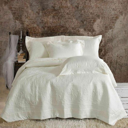 Νυφικό Σετ Κρεβατιού Rythmos Krispa 235x250cm 7τμχ Εκρού