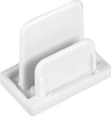 Τάπα για Εξαρτήματα Φωτιστικών Eurolamp 145-55146 Τερματικό Ράγας 2 Γραμμών Λευκό