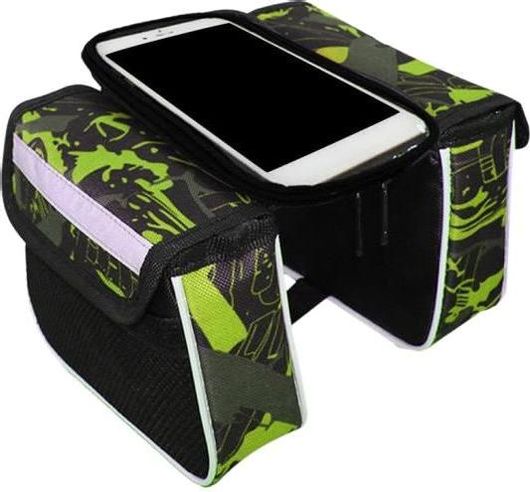 Τσαντάκι Ποδηλάτου BIKE-0035 με Θήκη Κινητού Μαύρο - Πράσινο