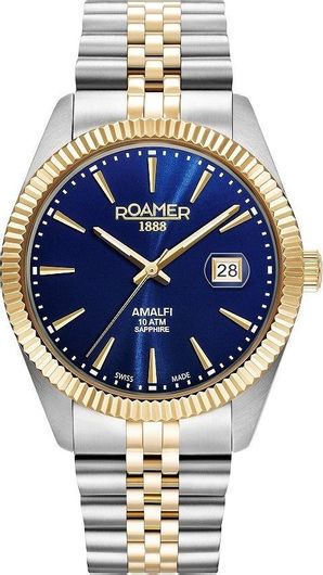 Ανδρικό Ρολόι Roamer 852833-47-45-20 Μεταλλικό Μπρασελέ Ασημί / Χρυσό