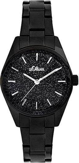 Γυναικείο Ρολόι S.Oliver SO-3676-MQ Μεταλλικό Μπρασελέ Μαύρο
