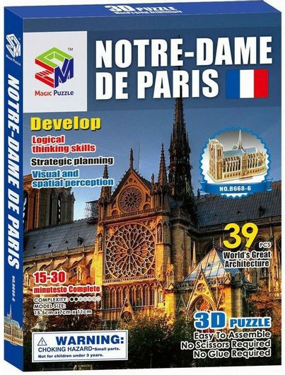Puzzle Notre Dame Paris 3D 39 Κομμάτια