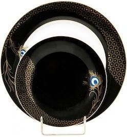 Σετ Πιάτα Φαγητού Idea Home Πορσελάνης 7τμχ Μαύρο
