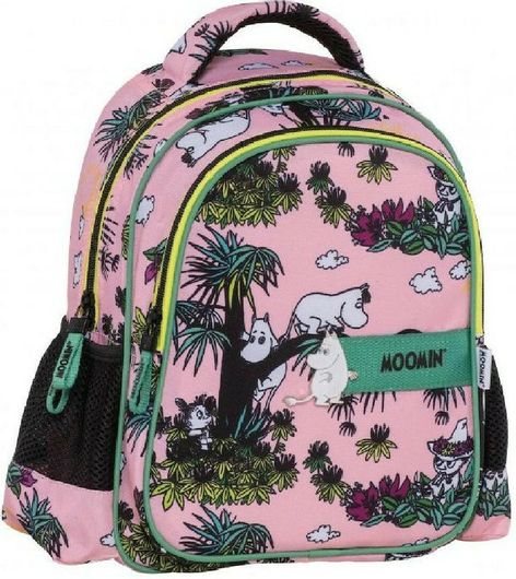 Σχολική Τσάντα Νηπίου Graffiti Πλάτης Moomin 24x11x30cm με Ανατομική Πλάτη & Ενισχυμένους Ιμάντες Ροζ