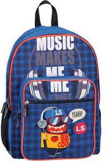 Σχολική Τσάντα Πλάτης Δημοτικού Lyc Sac Be Cool 29x23x42cm Μπλε