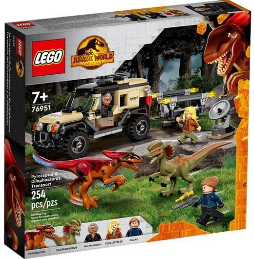 Lego Jurassic World: Pyroraptor & Dilophosaurus Transport για 7+ Ετών #76951