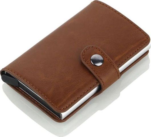 Ανδρικό Πορτοφόλι Playbags Μικρό για Πιστωτικές Κάρτες με RFID Καφέ