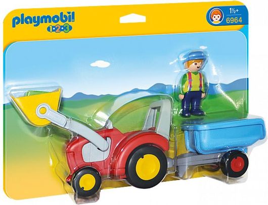 Playmobil 123 Τρακτέρ με ρυμουλκούμενο για 1.5 ετών